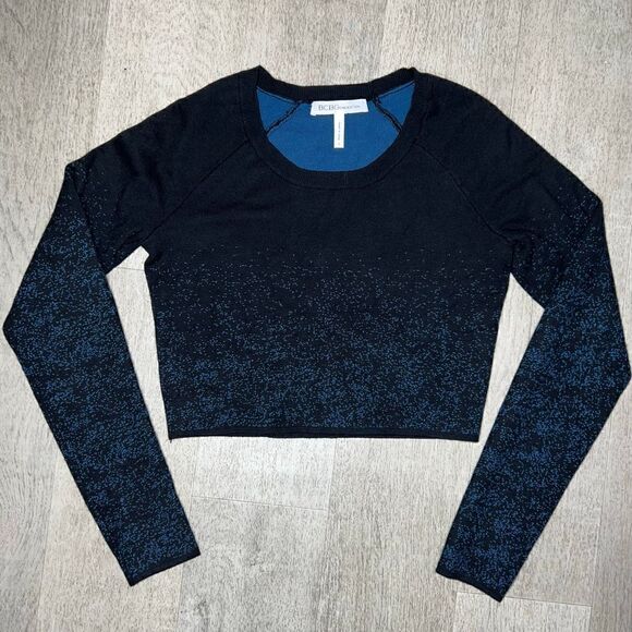 BCBGeneration, Cropped Long Sleeve Sweater, Ombré Speckled Pattern, Size Small - Picture 9 of 9